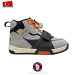 کفش اسپرت بچگانه پینوکیو ترک مدل ساق‌دار طوسی نارنجی