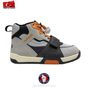 کفش اسپرت بچگانه پینوکیو ترک مدل ساق‌دار طوسی نارنجی